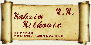 Maksim Milković vizit kartica